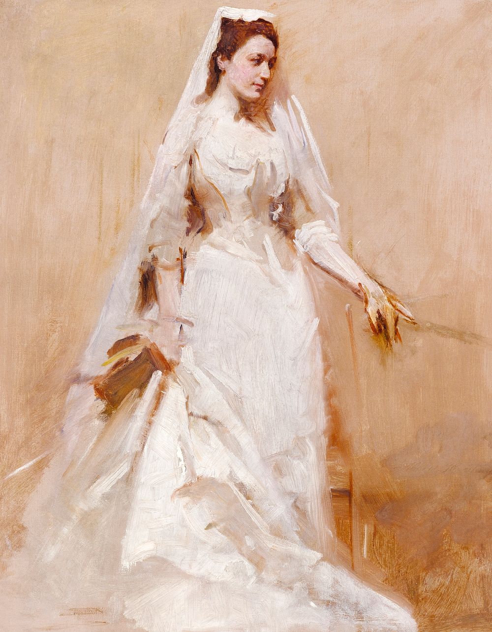A Bride (ca.1895) painting in high resolution by Abbott Handerson Thayer. Original from the Smithsonian Institution.…