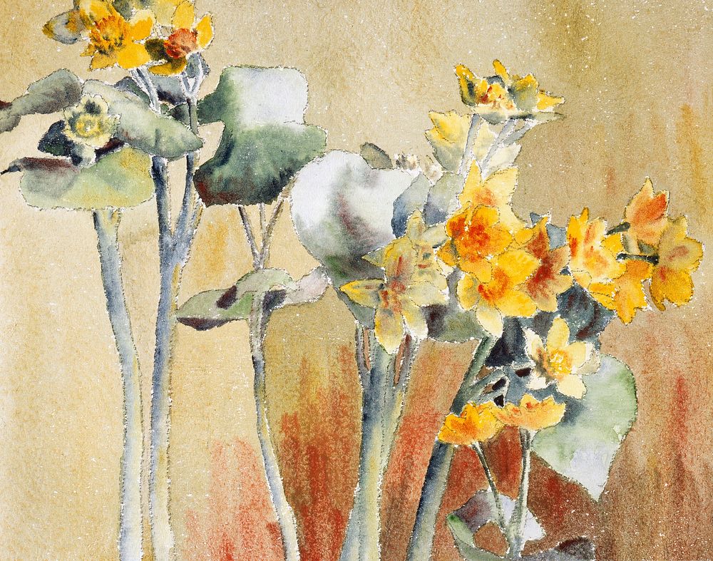 Orange Flower without Margin (1915) by Hannah Borger Overbeck. Original from The Los Angeles County Museum of Art. Digitally…