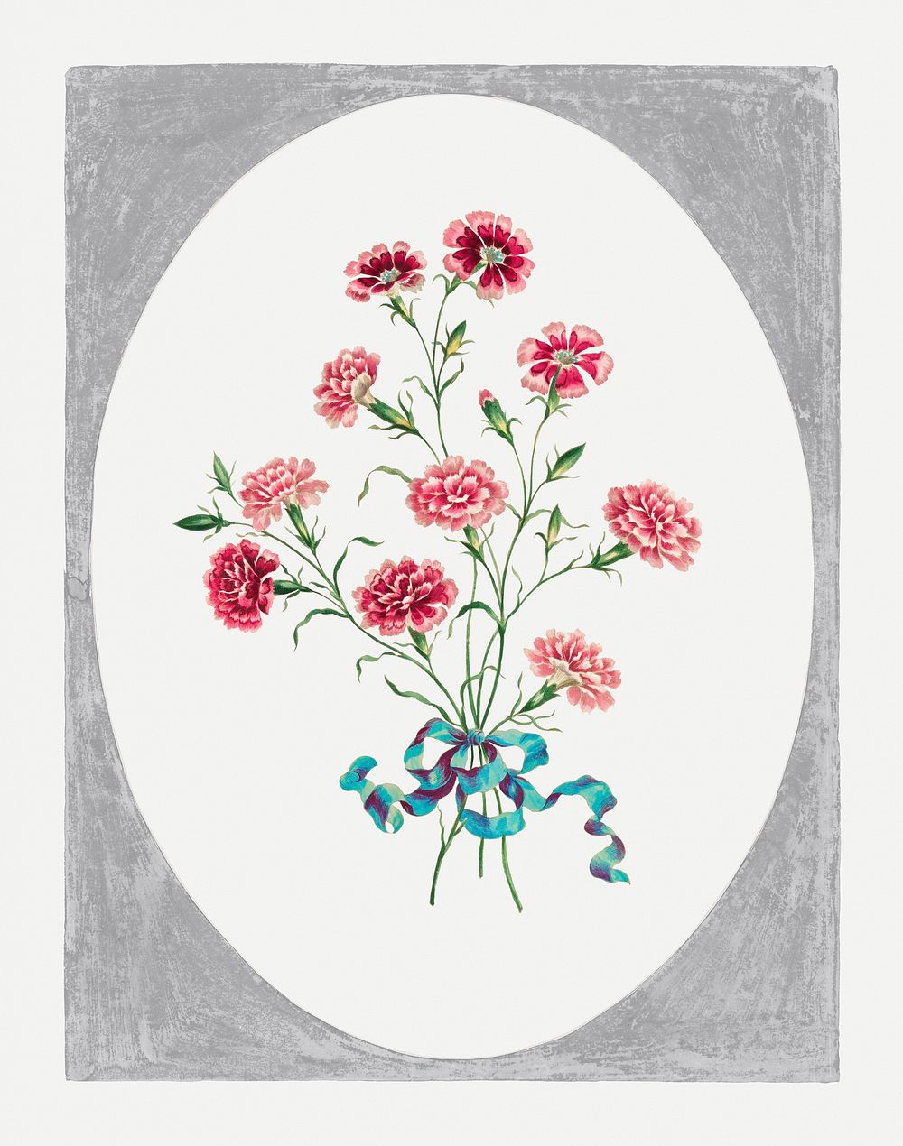 India pinks psd vintage floral art print, remixed from artworks by John Edwards
