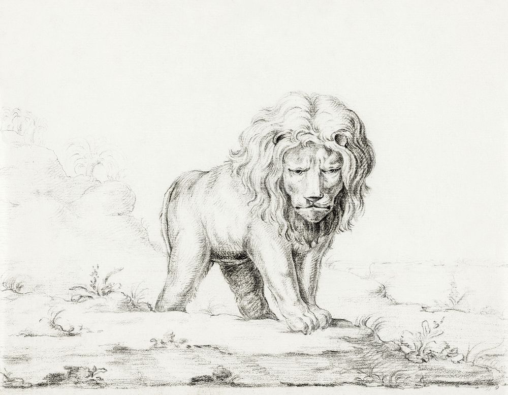 Lion by Jean Bernard (1775-1883). Original from The Rijksmuseum. Digitally enhanced by rawpixel.