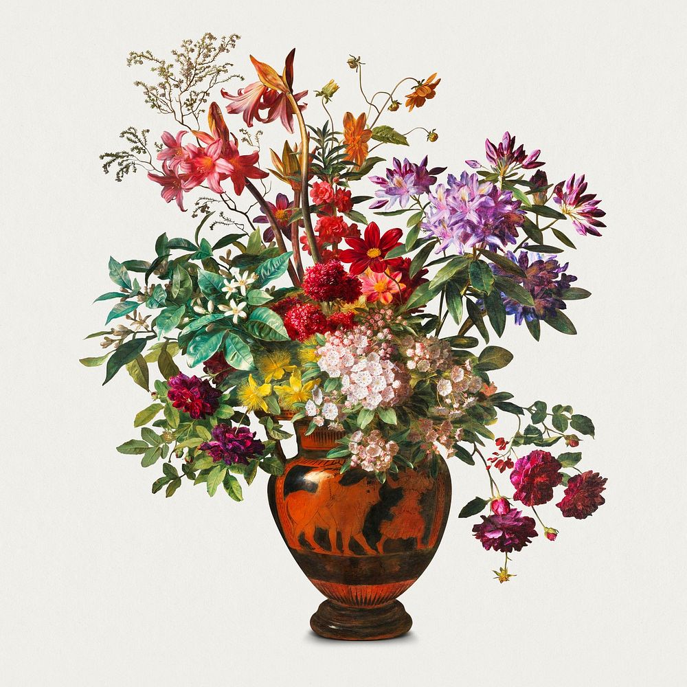 Bouquet of flowers in a vase illustration