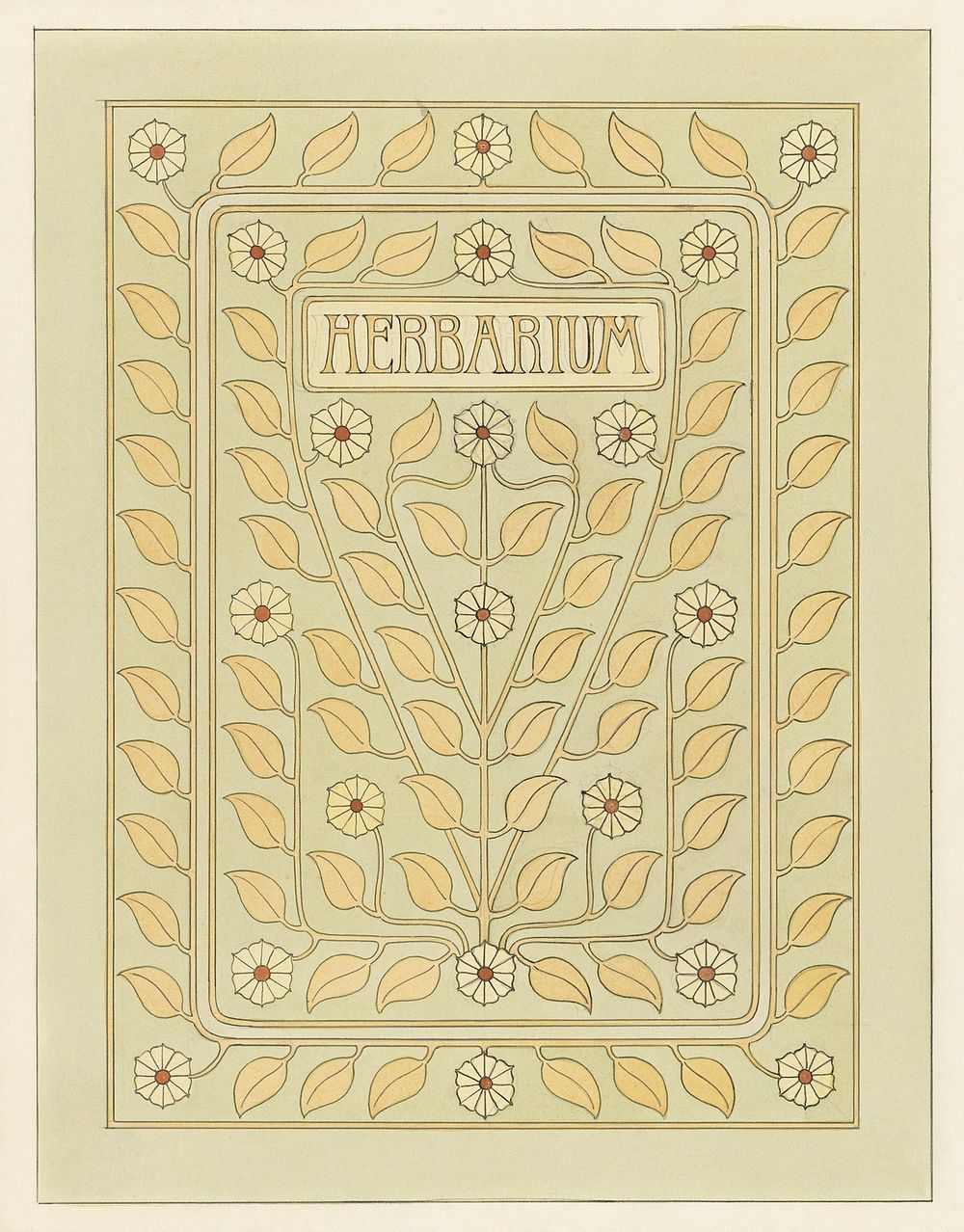 Design for Herbarium book cover by Julie de Graag (1877-1924). Original from The Rijksmuseum. Digitally enhanced by rawpixel.