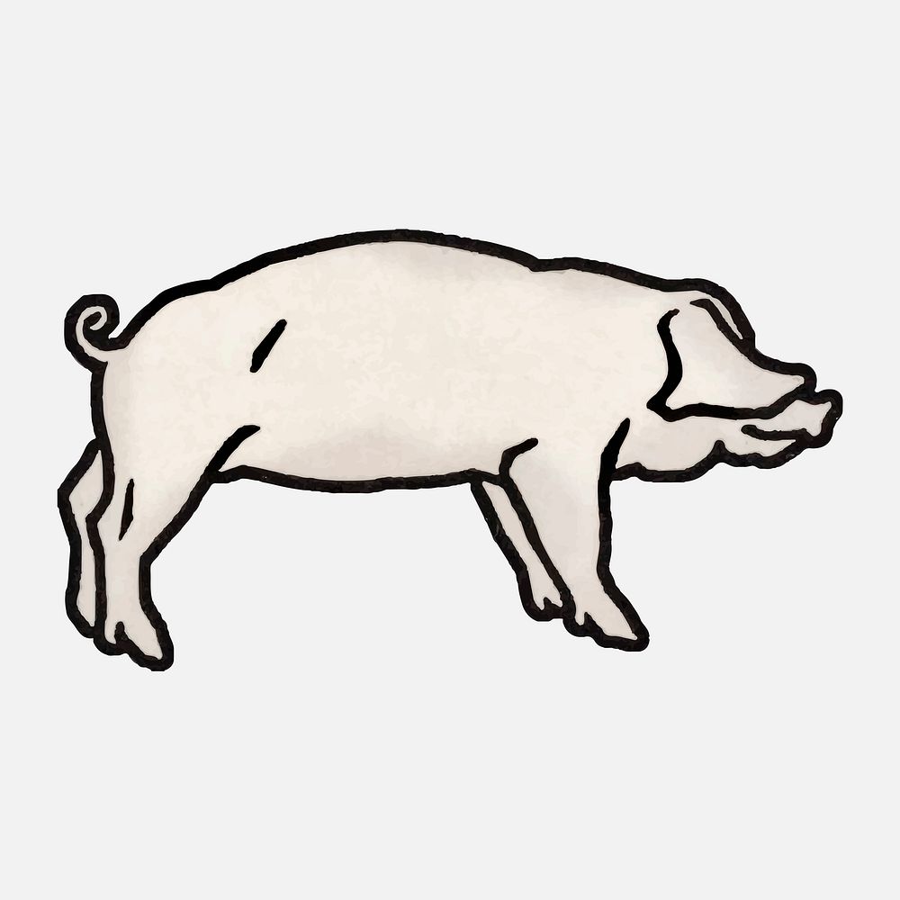 Pig (1923) by Julie de Graag (1877-1924). Original from the Rijks Museum. Digitally enhanced by rawpixel.