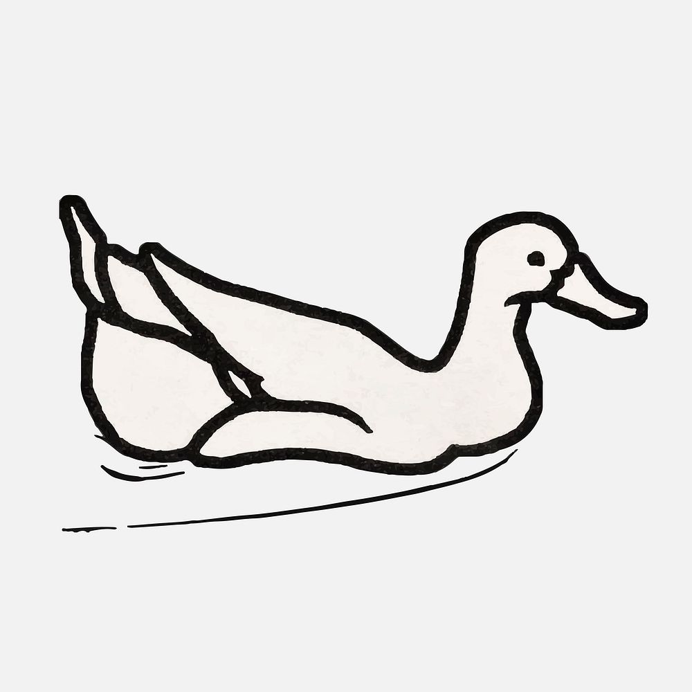 Swimming duck (1923 - 1924) by Julie de Graag (1877-1924). Original from the Rijks Museum. Digitally enhanced by rawpixel.