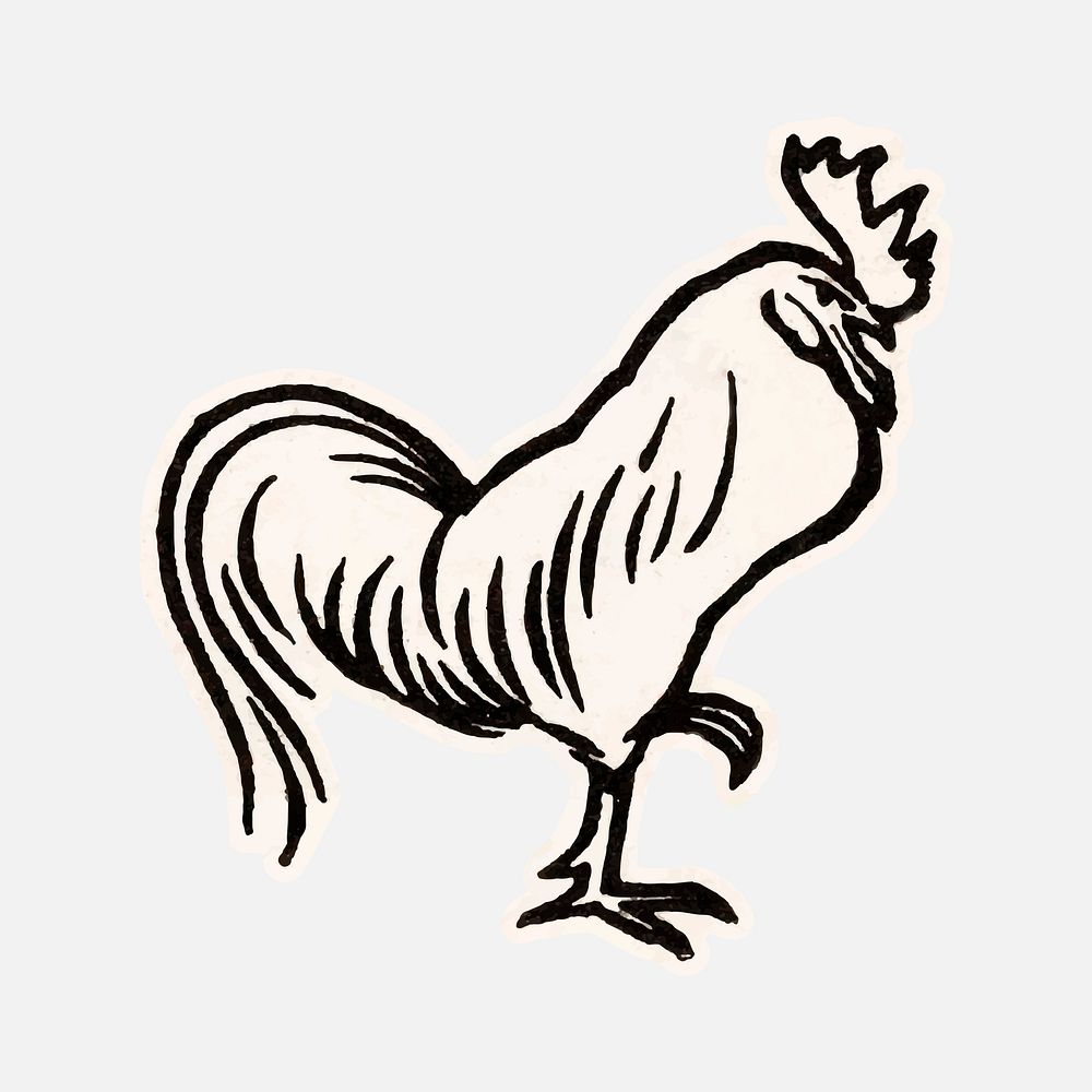 Rooster by Julie de Graag (1877-1924). Original from the Rijks Museum. Digitally enhanced by rawpixel.