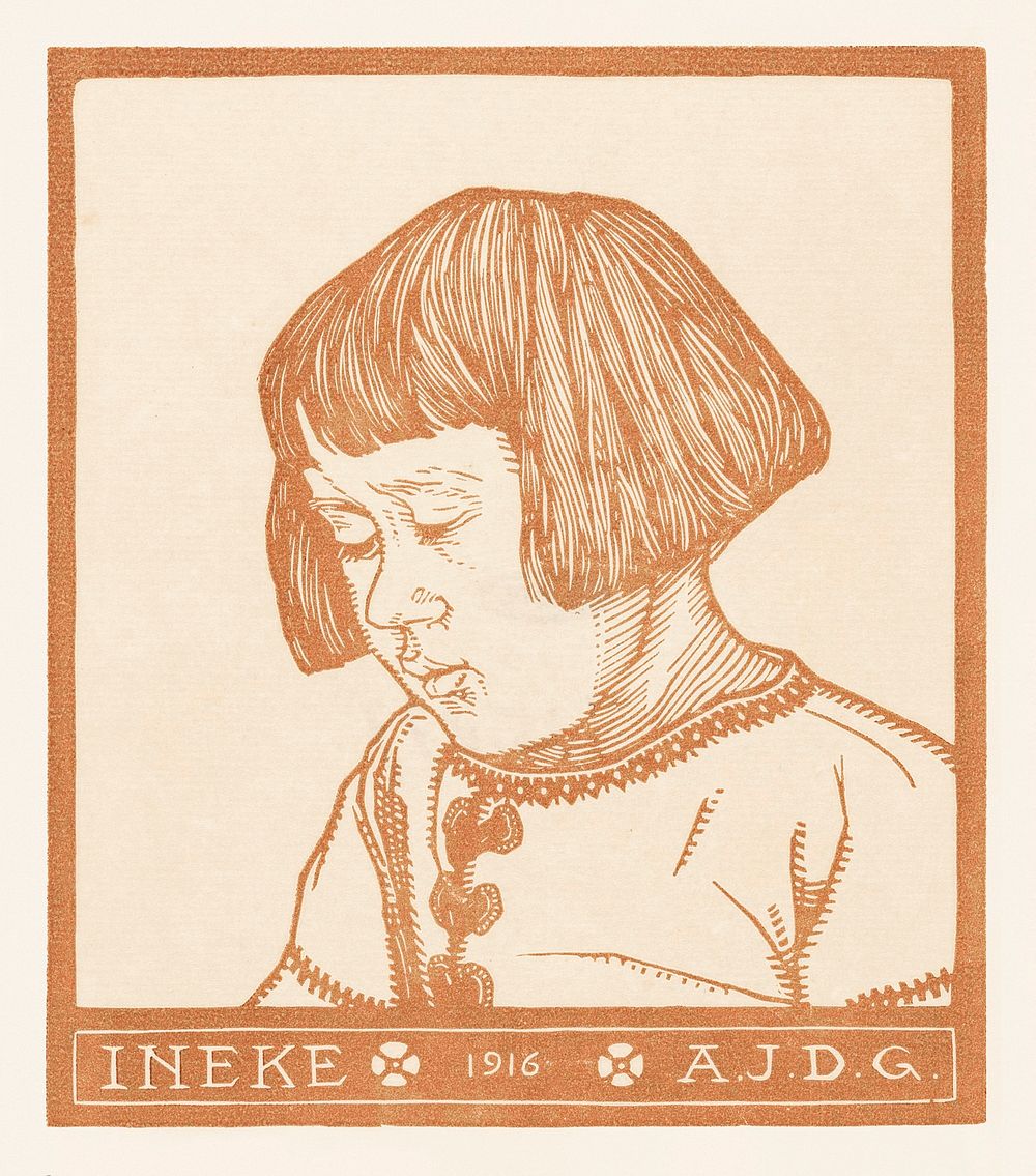 Portrait of Ineke Broekman (1916) by Julie de Graag (1877-1924). Original from The Rijksmuseum. Digitally enhanced by…