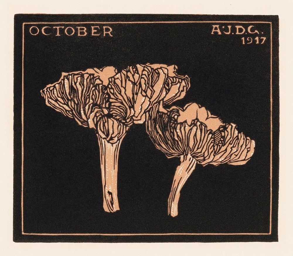 October (1917) by Julie de Graag (1877-1924). Original from The Rijksmuseum . Digitally enhanced by rawpixel