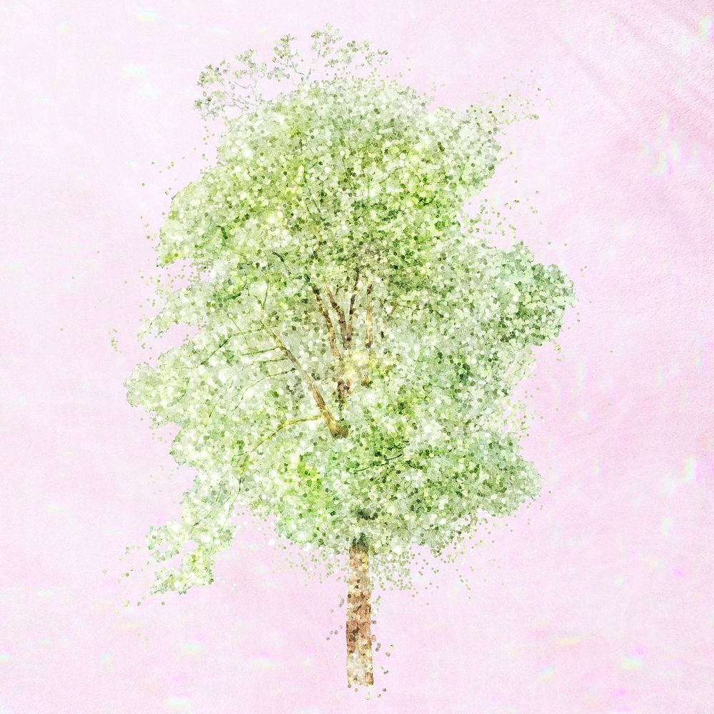 Paster glitter tree design element