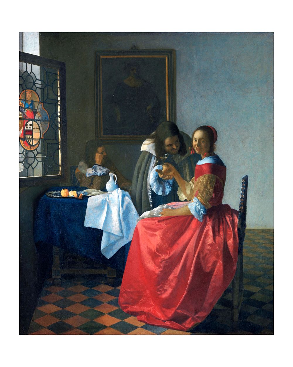 Johannes Vermeer&rsquo;s The Girl with a Wineglass (ca. 1658&ndash;1662) famous painting. Original from Wikimedia Commons.…
