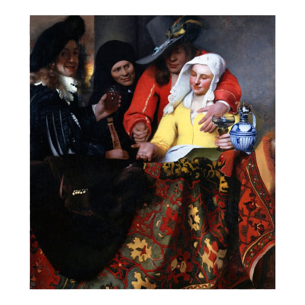 Vermeer Art Poster, Johannes Vermeer&rsquo;s famous painting The Procuress (1656). Original from Wikimedia Commons.…
