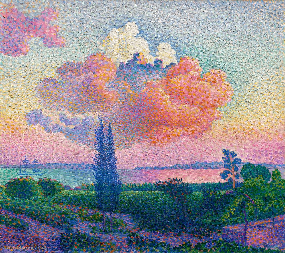 The Pink Cloud (1896) painting in high resolution by Henri-Edmond Cross. Original from The Cleveland Museum of Art.…