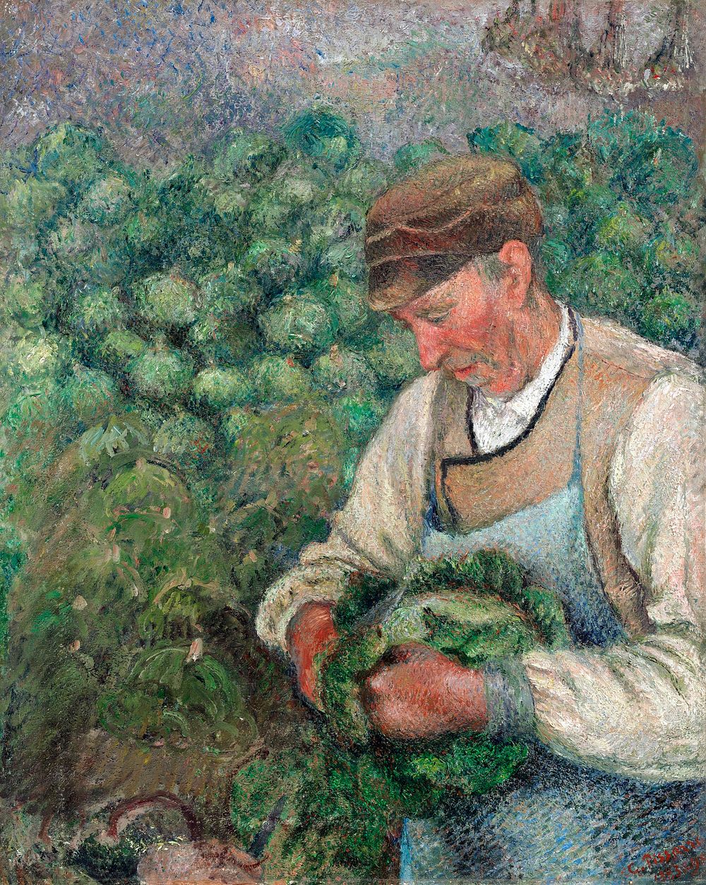 The Gardener - Old Peasant with Cabbage (1883-1895) by Camille Pissarro. Original from The National Gallery of Art.…