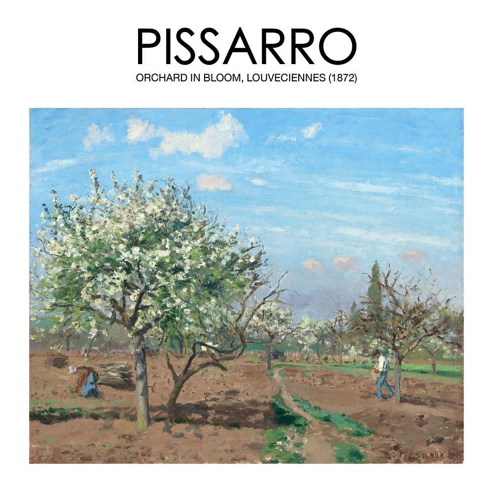 Camille Pissarro poster art print, famous painting of Orchard in Bloom wall poster