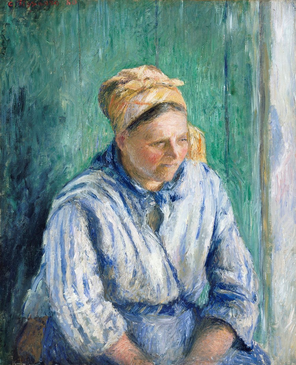 Washerwoman, Study (1880) by Camille Pissarro. Original from The MET museum. Digitally enhanced by rawpixel.