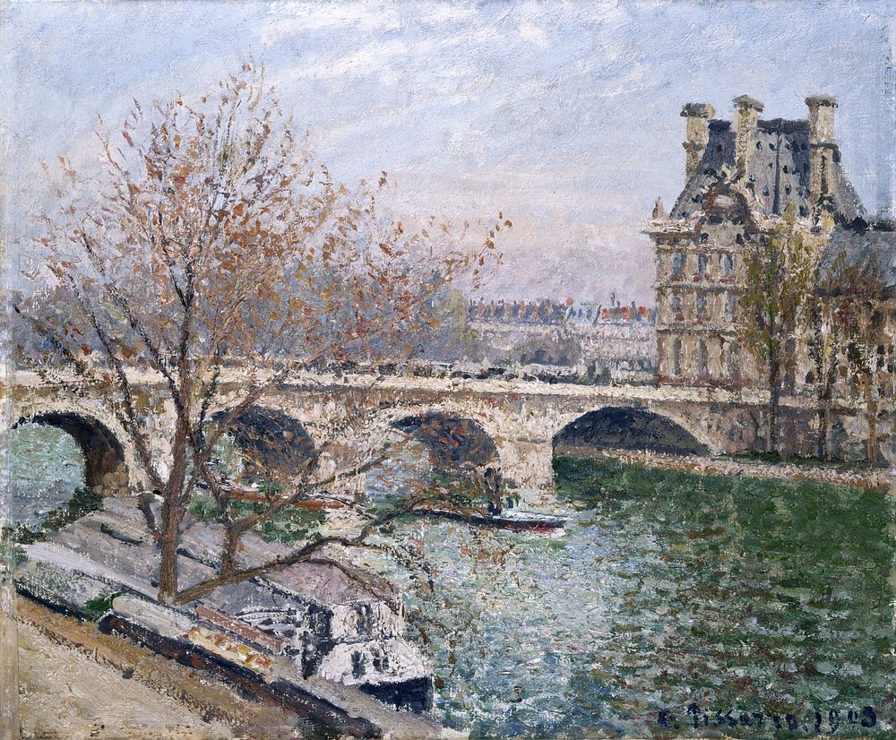 The Pont Royal and the Pavillon de Flore (1903) by Camille Pissarro. Original from The Public Institution Paris…