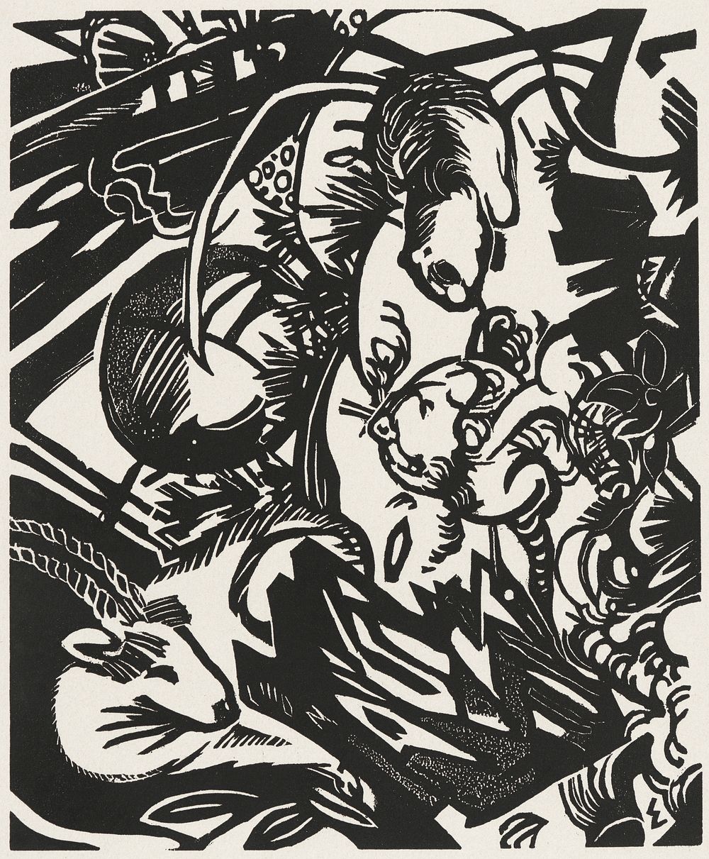 Animal Legend (Tierlegende) (1912&ndash;1913) print in high resolution by Franz Marc. Original from the Davison Art Center…