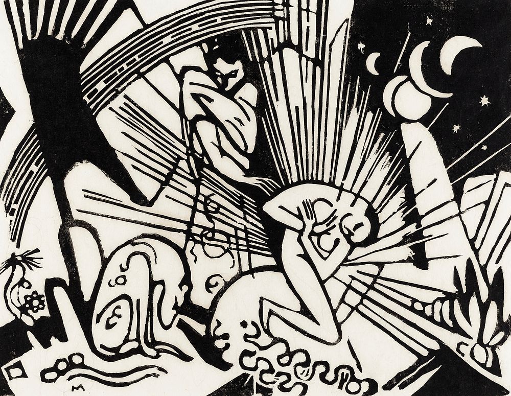 Reconciliation (1912) print in high resolution by Franz Marc. Original from the National Gallery of Art. Digitally enhanced…