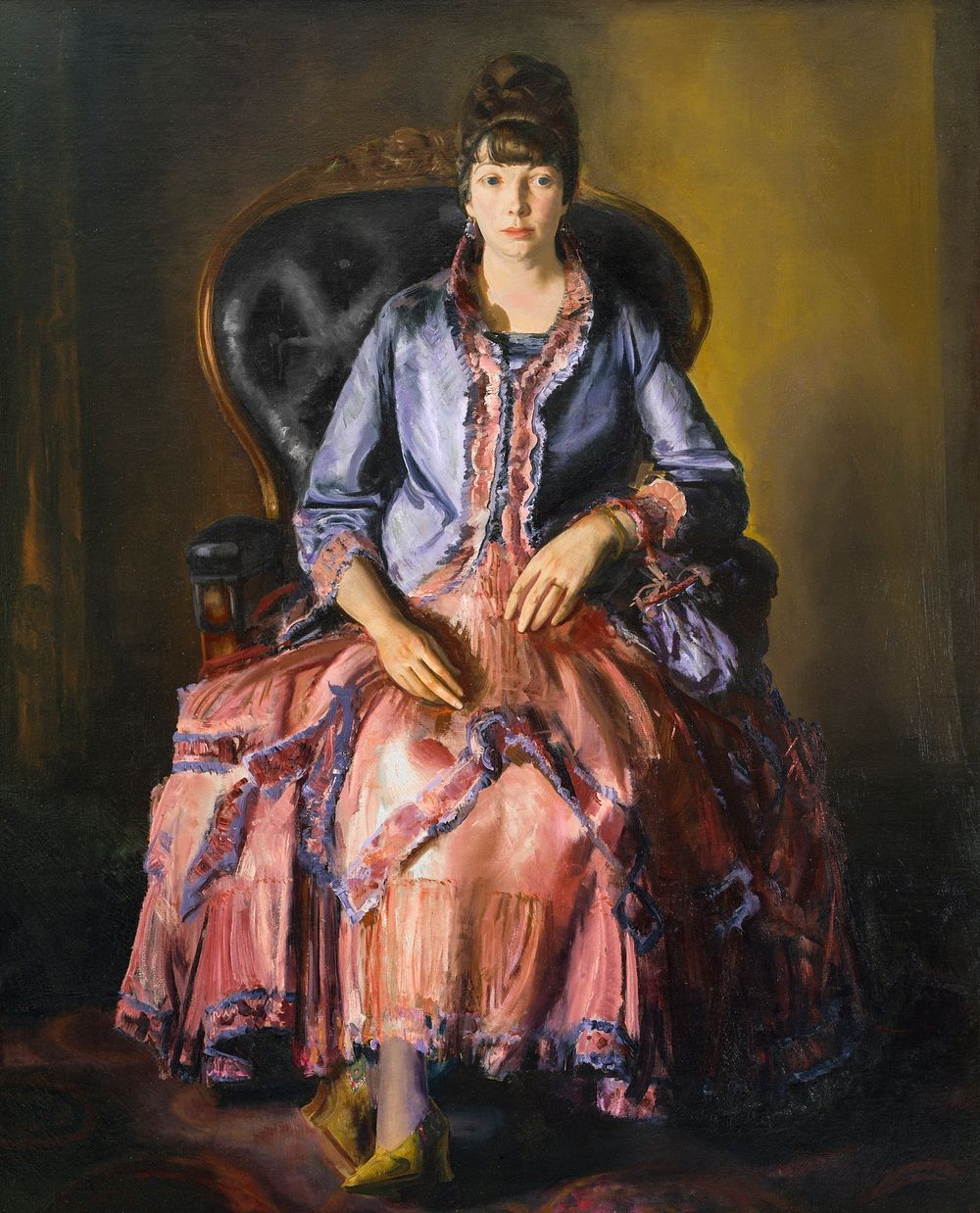 Emma in a Purple Dress (1920&ndash;1923) painting in high resolution by George Wesley Bellows. Original from The Cleveland…