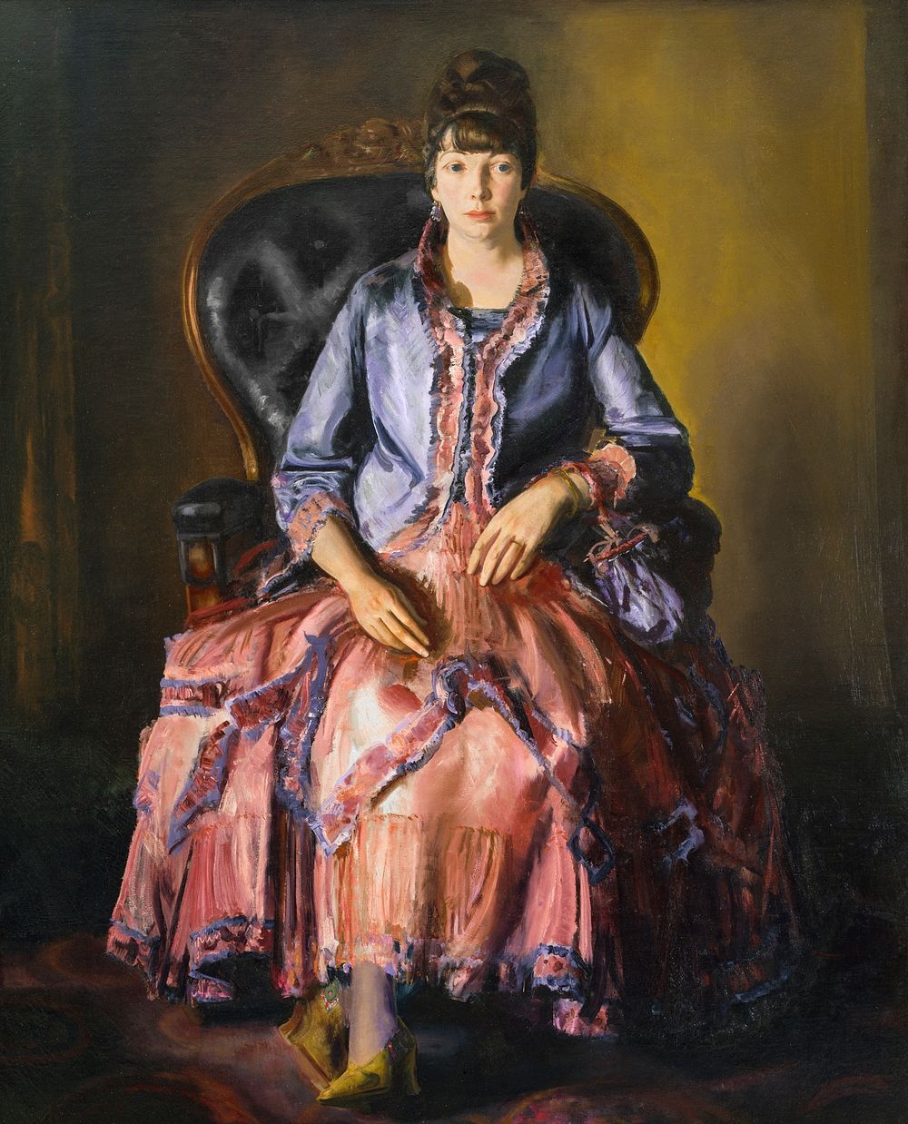 Emma in a Purple Dress (1920–1923) painting in high resolution by George Wesley Bellows. Original from The Cleveland Museum…