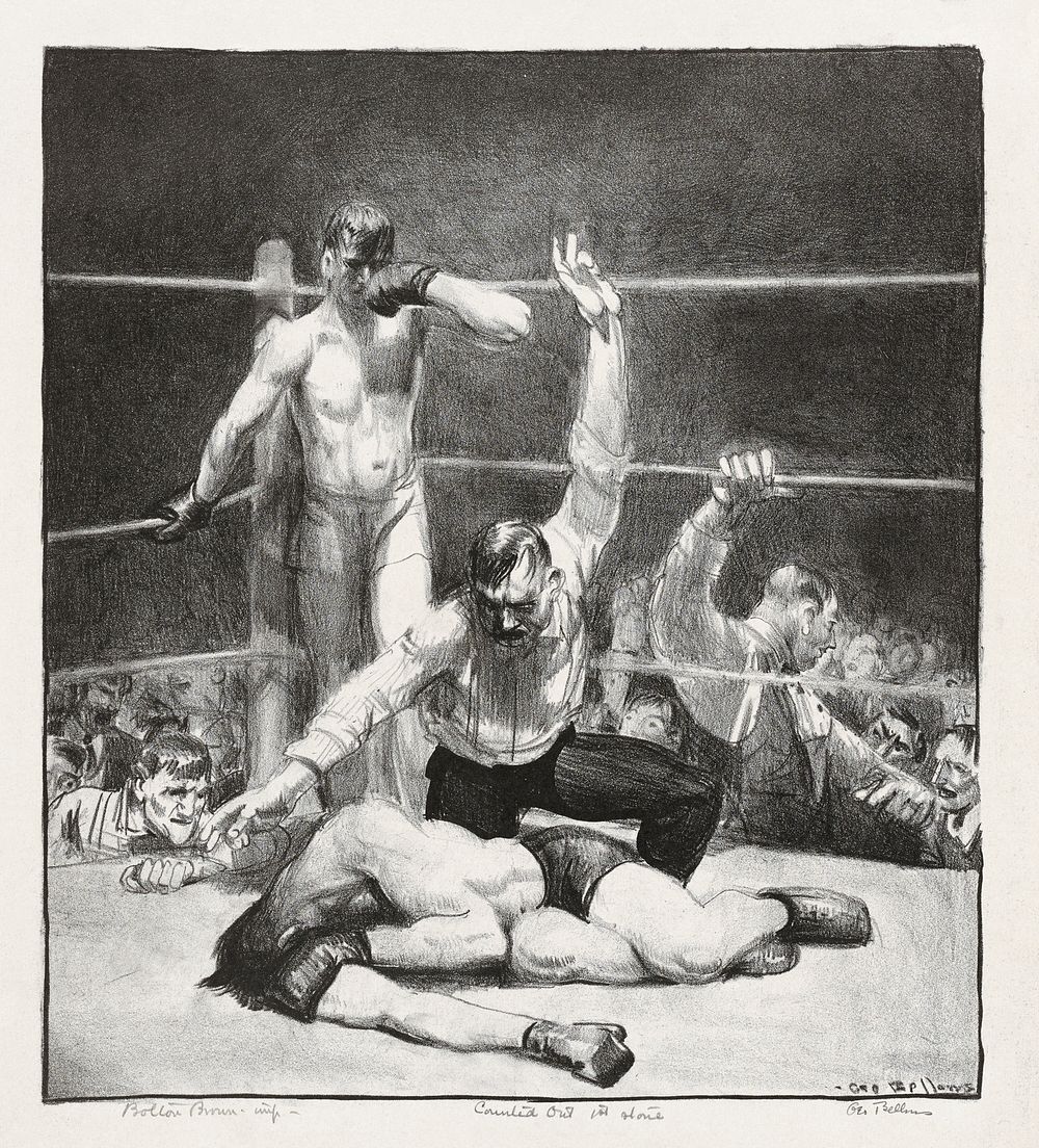 Counted out, first stone (1921) print in high resolution by George Wesley Bellows. Original from the Boston Public Library.…