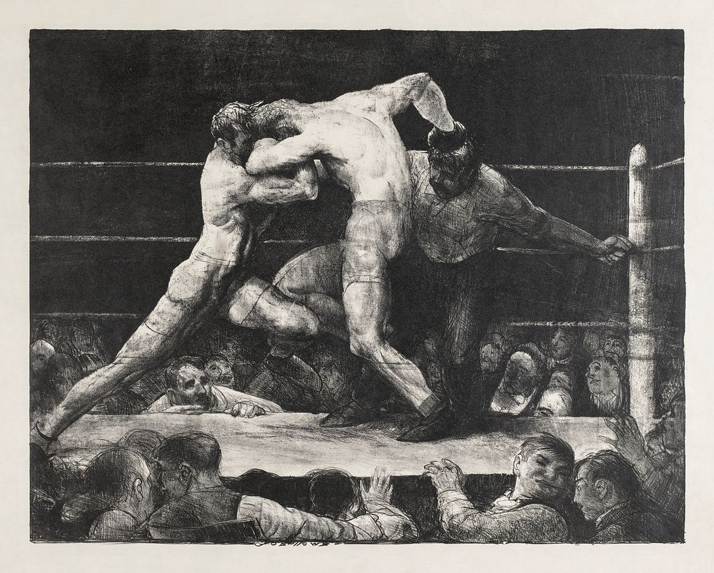 A stag at Sharkey's (1917) print in high resolution by George Wesley Bellows. Original from the Boston Public Library.…