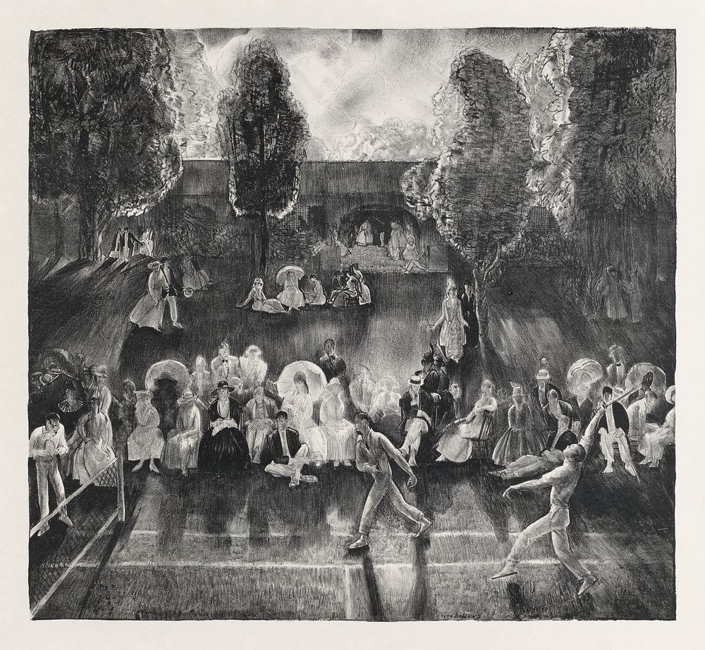 Tennis (1921) print in high resolution by George Wesley Bellows. Original from the Boston Public Library. Digitally enhanced…