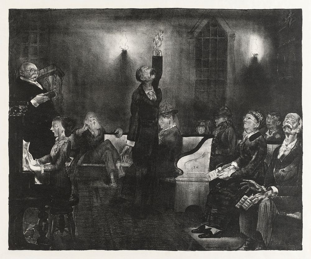 Prayer meeting, second stone (1916) print in high resolution by George Wesley Bellows. Original from the Boston Public…