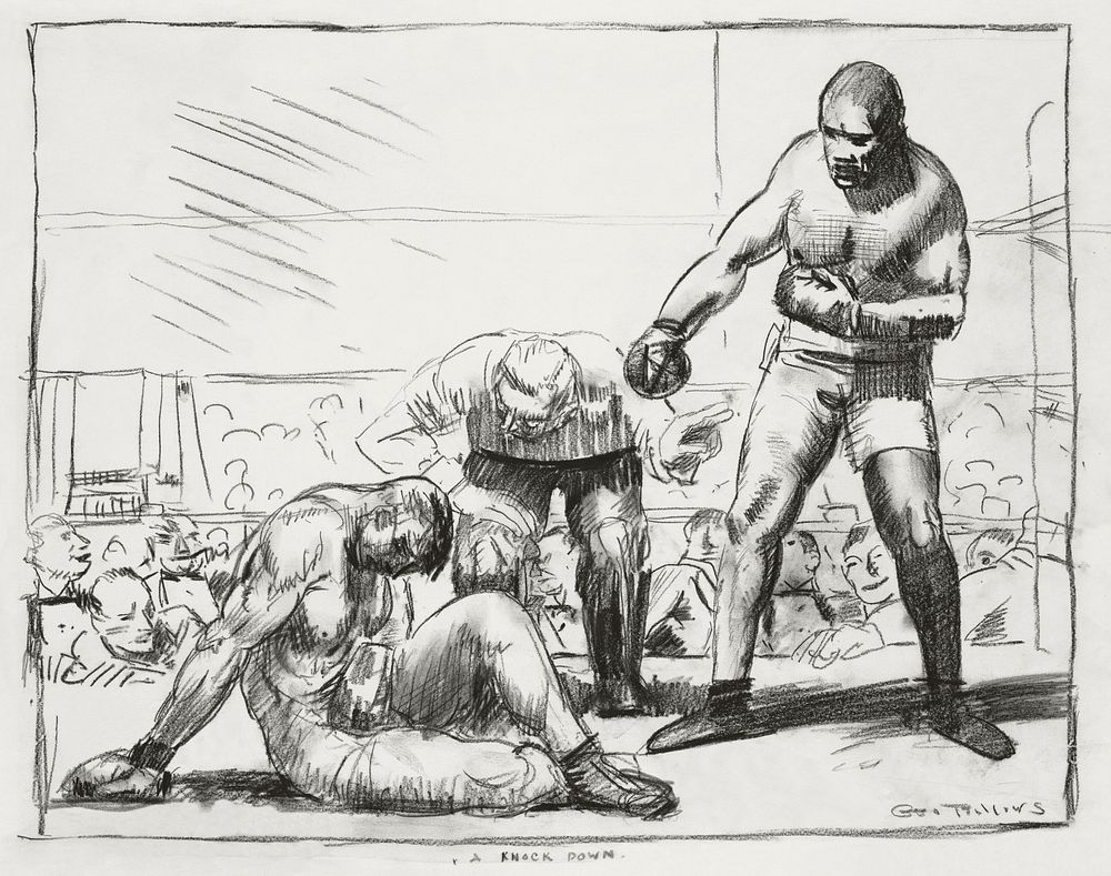 A knock down (ca. 1916-1921) drawing in high resolution by George Wesley Bellows. Original from the Boston Public Library.…