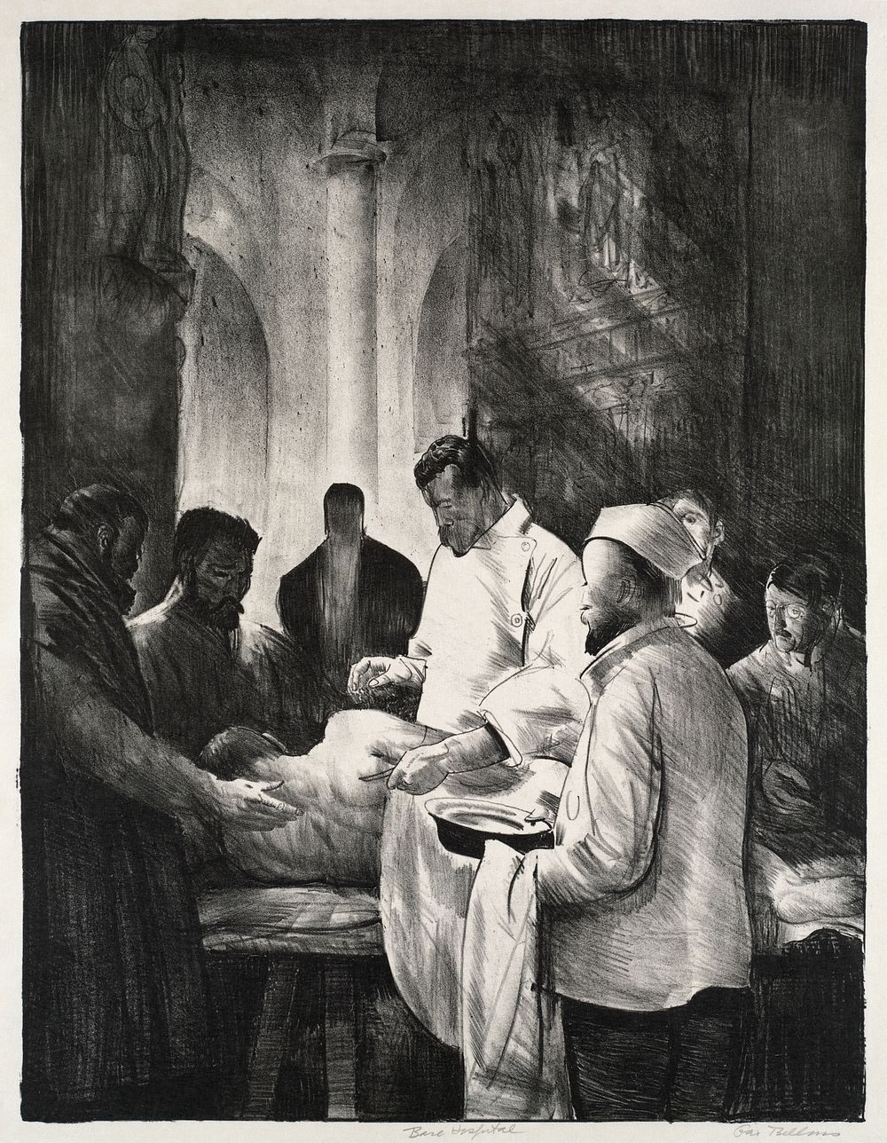 Base hospital, second stone (1918) print in high resolution by George Wesley Bellows. Original from the Boston Public…