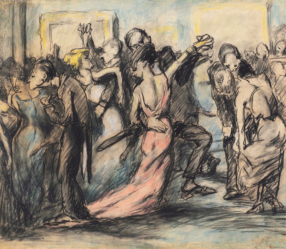 Society Ball (1907) painting in high resolution by George Wesley Bellows. Original from National Gallery of Art. Digitally…