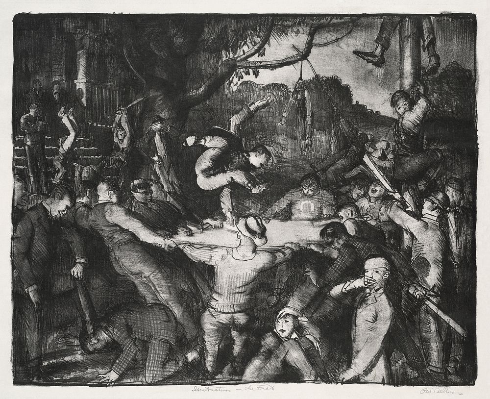 Initiation in the frat (1917) print in high resolution by George Wesley Bellows. Original from the Boston Public Library.…