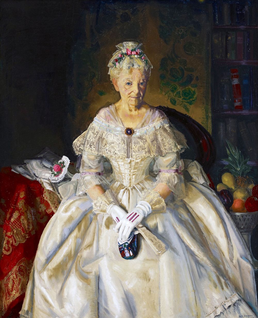 Mrs. T. in Cream Silk, No.2 (1920) painting in high resolution by George Wesley Bellows. Original from Minneapolis Institute…