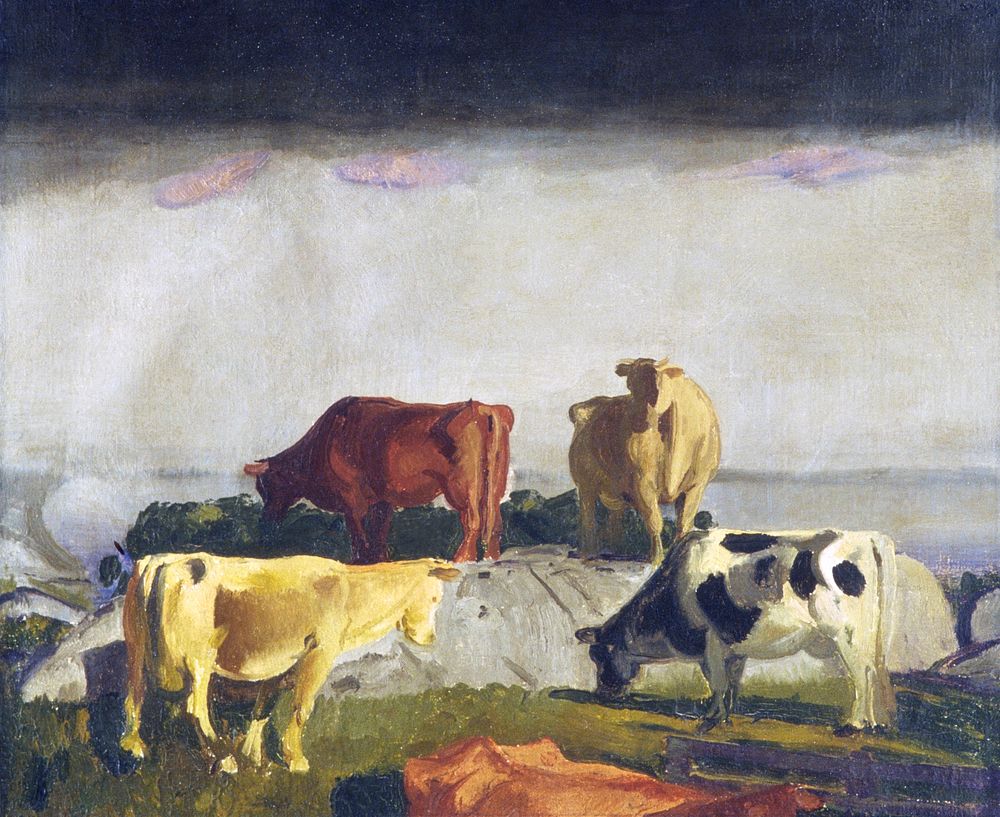 Five Cows (1919) print in high resolution by George Wesley Bellows. Original from Minneapolis Institute of Art. Digitally…