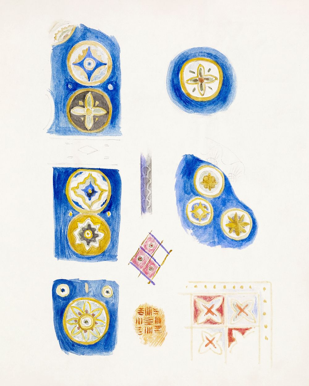 Sketchbook of Byzantine and Romanesque Decoration (1887&ndash;1894) drawing in high resolution by Sir Edward…