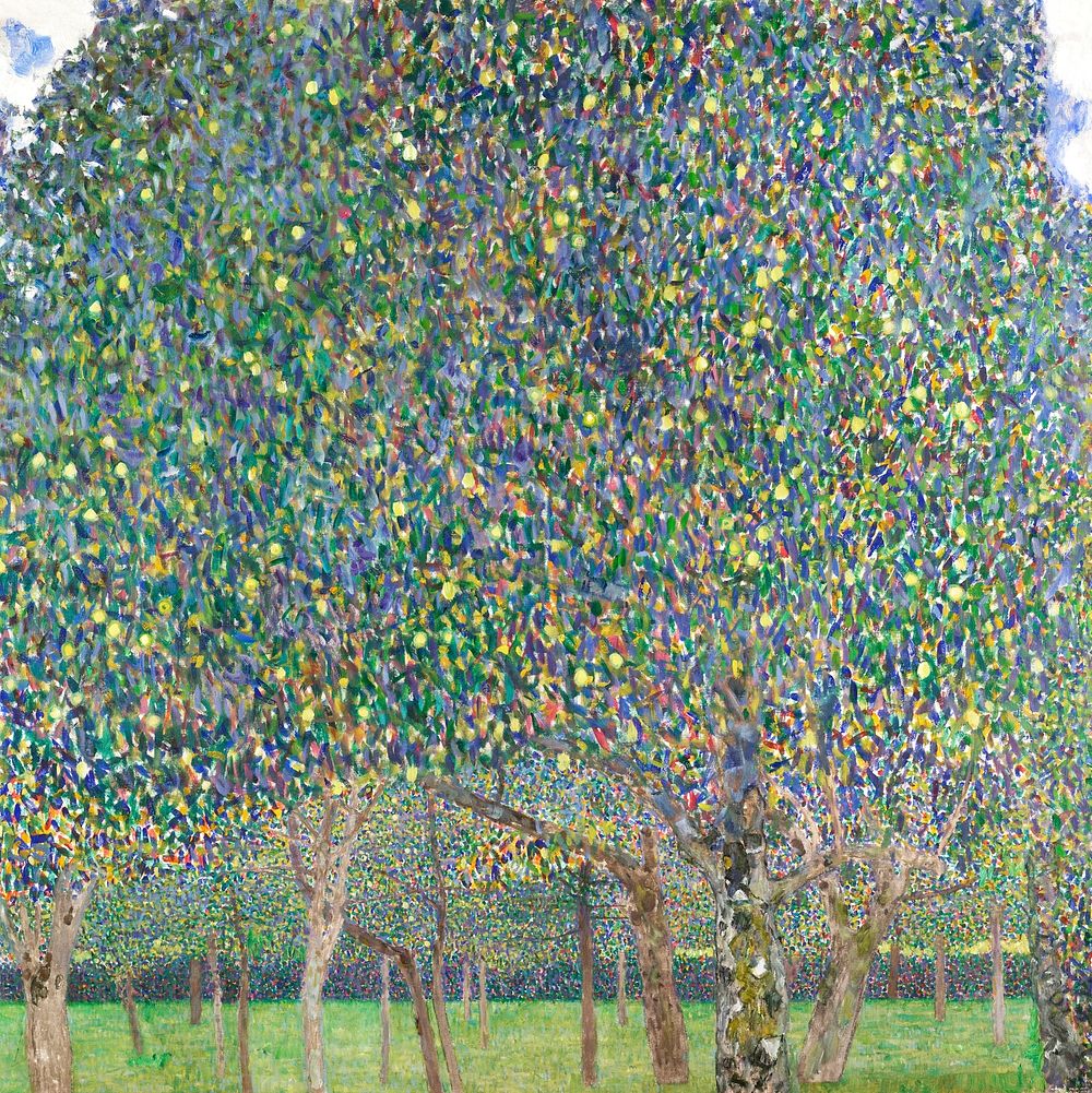 Gustav Klimt's Pear Tree (1903) famous painting. Original from Wikimedia Commons. Digitally enhanced by rawpixel.