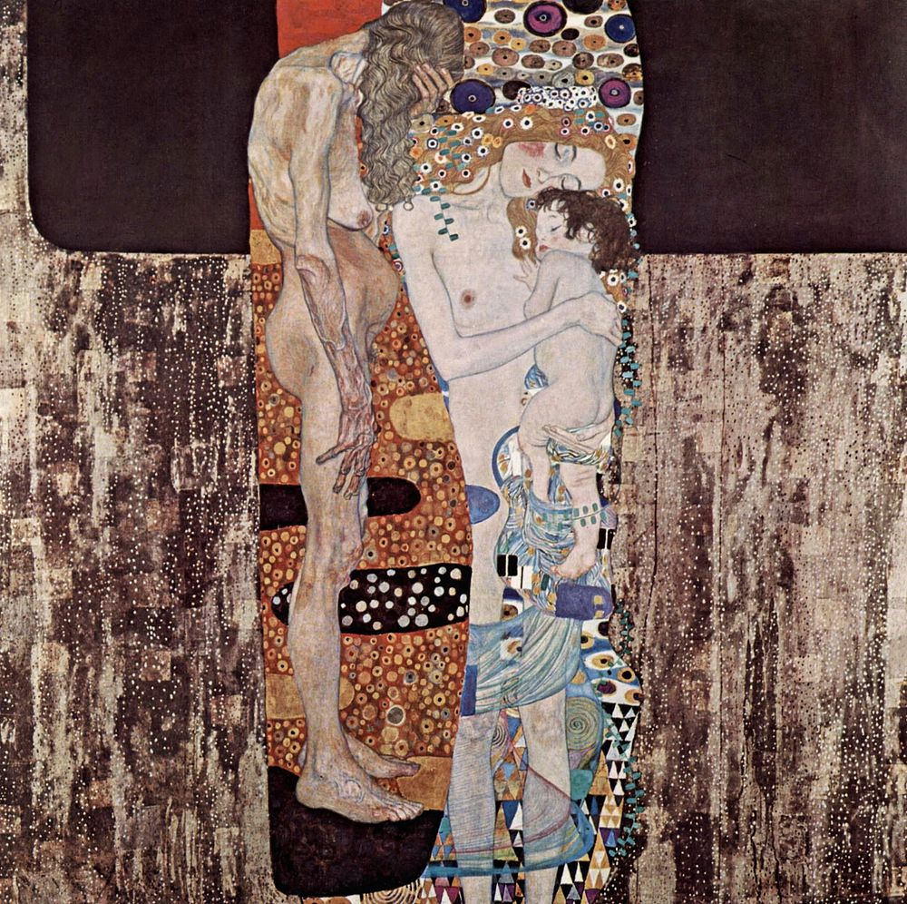 Gustav Klimt's The Three Ages of the Woman (1905) famous painting. Original from Wikimedia Commons. Digitally enhanced by…