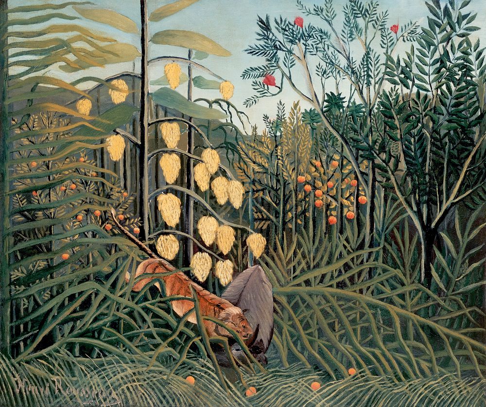 Henri Rousseau's In a Tropical Forest.