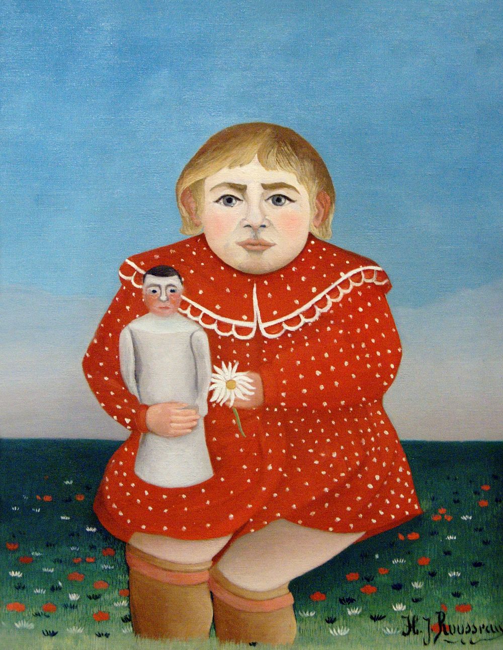 Henri Rousseau's Child with Doll (1906) famous painting Original from Wikimedia Commons. Digitally enhanced by rawpixel.