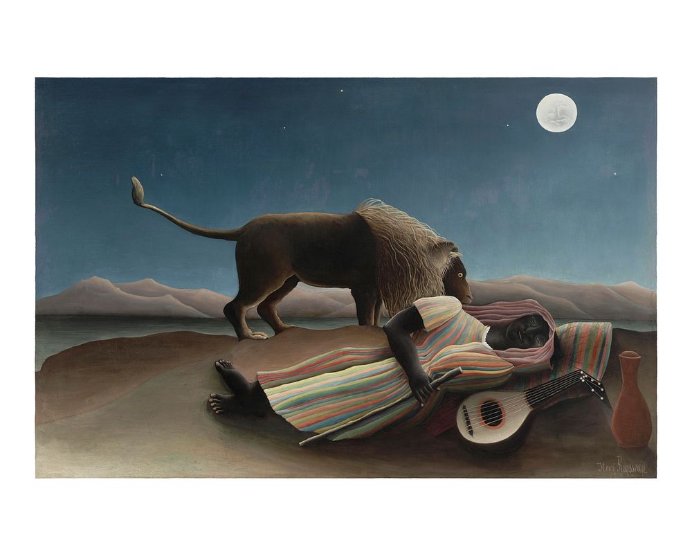Rousseau Poster, The Sleeping Gypsy by Henri Rousseau's (1897). Original from Wikimedia Commons. Digitally enhanced by…