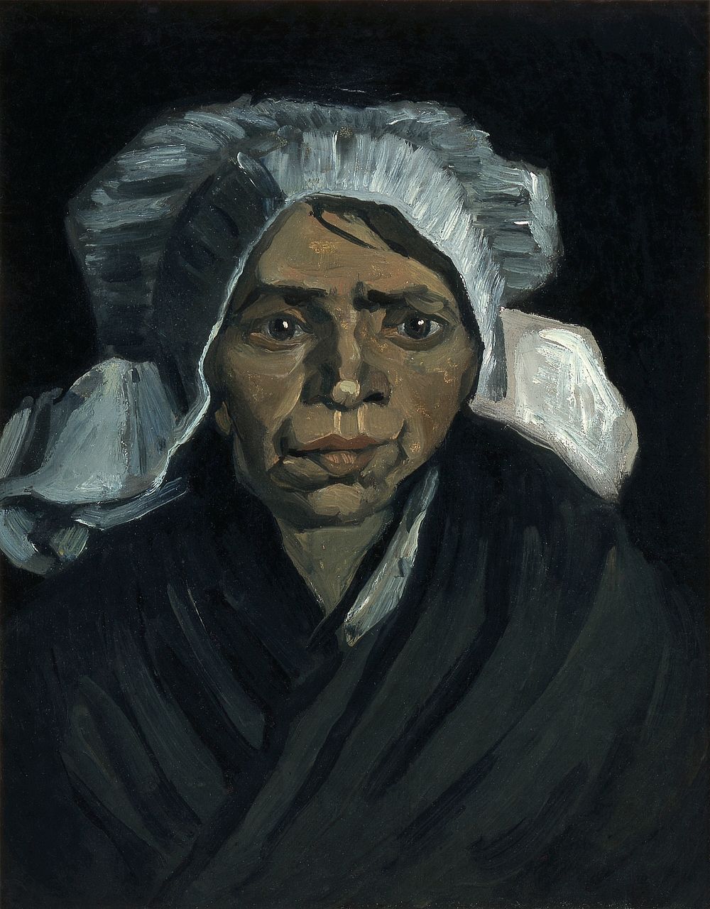 Vincent van Gogh's Head of a Peasant Woman (1884) famous painting. Original from the Saint Louis Art Museum. Digitally…