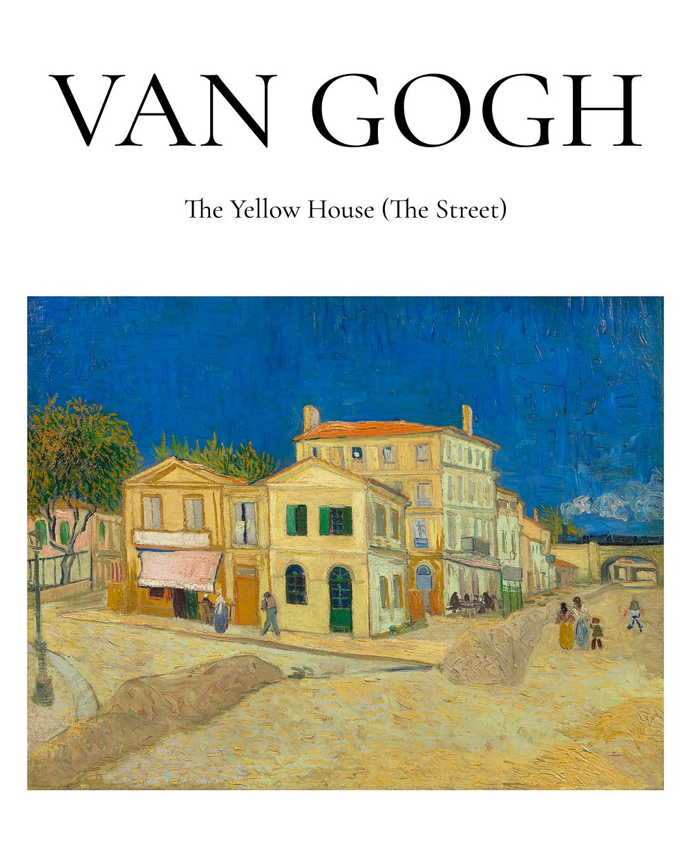 Van Gogh poster, famous painting yellow house wall art print decor.
