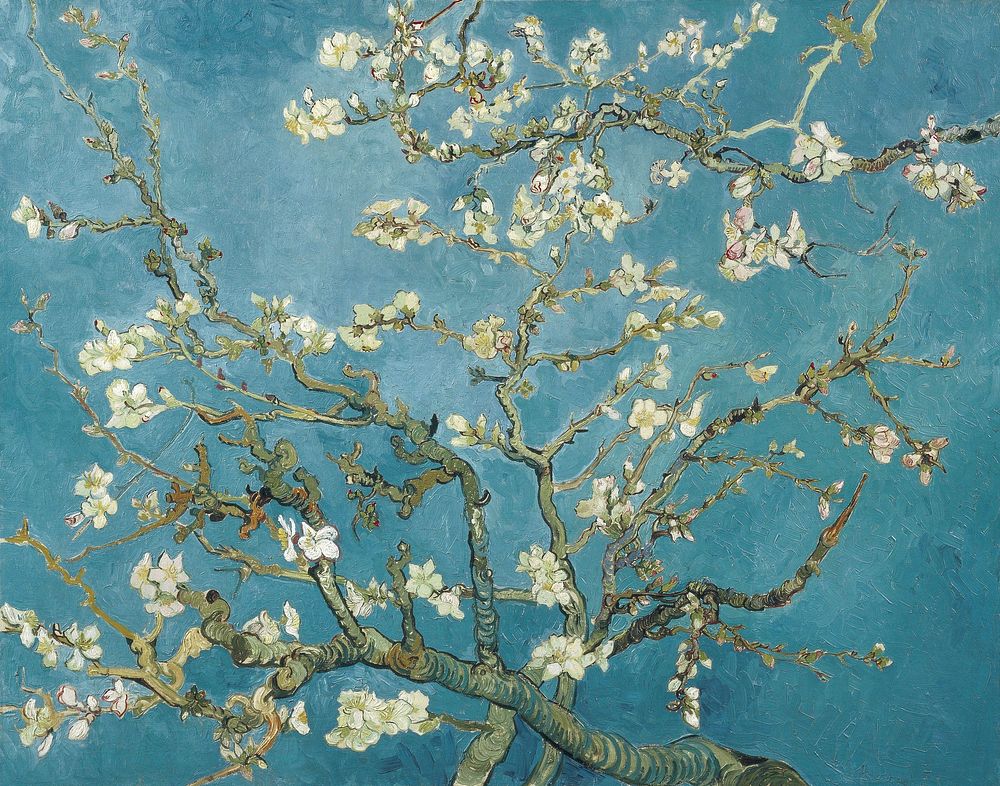 Vincent van Gogh's Almond blossom (1890) famous painting. Original from Wikimedia Commons. Digitally enhanced by rawpixel.