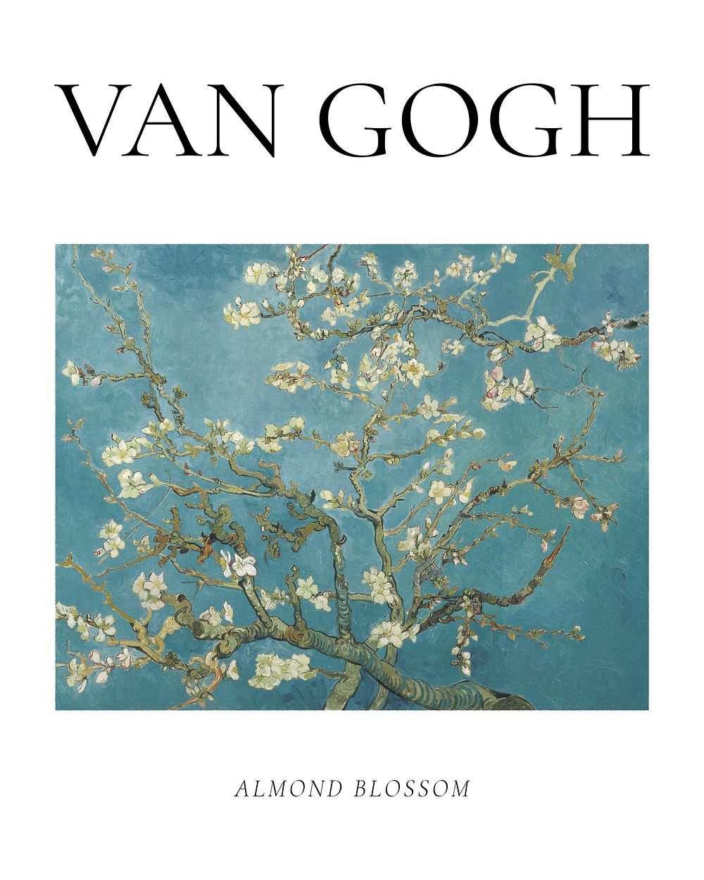 Van Gogh poster, famous painting Almond blossom wall art print decor.