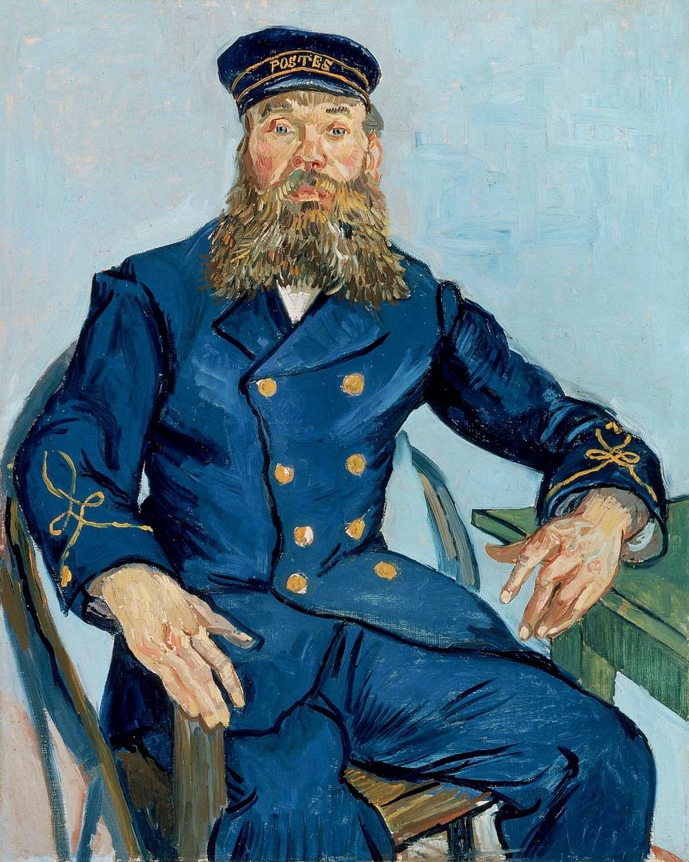Vincent van Gogh's Portrait of the Postman Joseph Roulin (1888) famous painting. Original from Wikimedia Commons. Digitally…