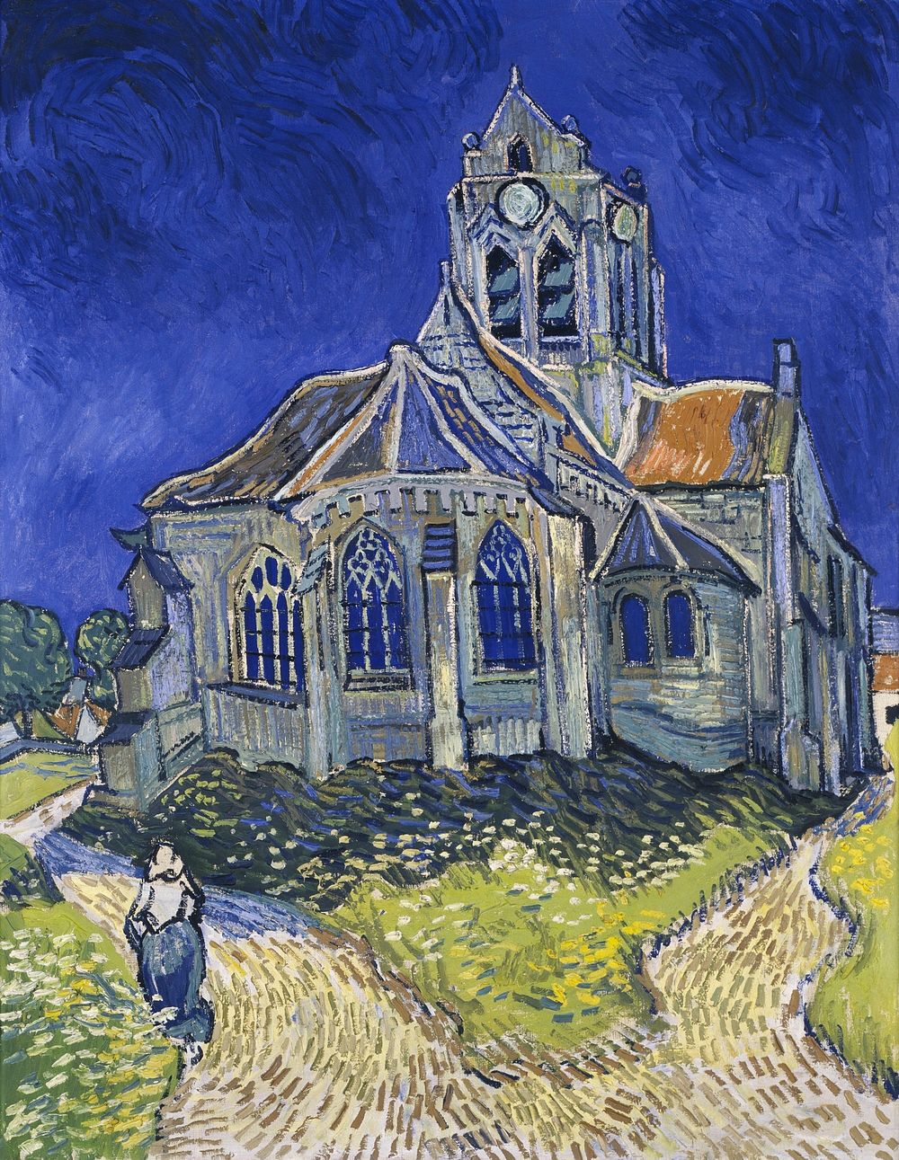 Vincent van Gogh's The Church at Auvers (1890) famous painting. Original from Wikimedia Commons. Digitally enhanced by…