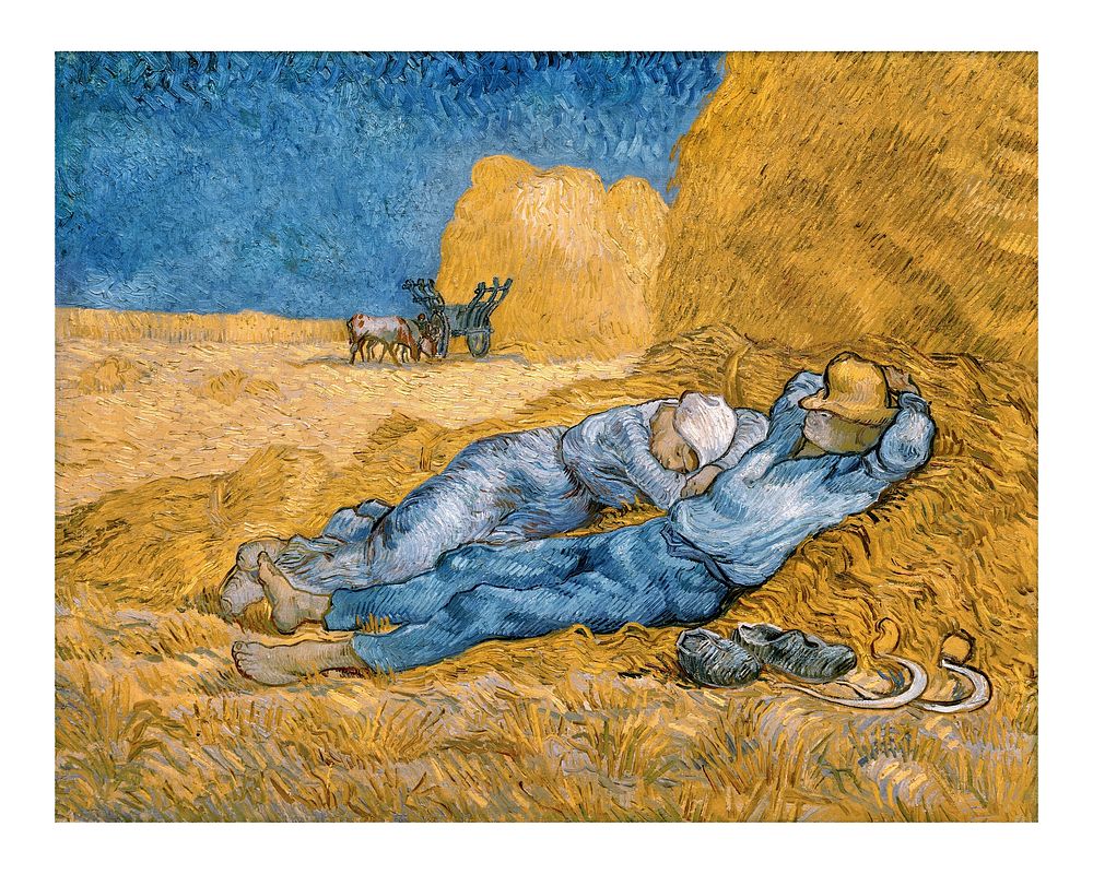 Van Gogh art print, famous painting The Siesta wall decor.
