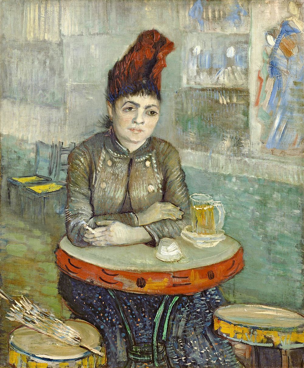 Vincent van Gogh's Agostina Segatori Sitting in the Café du Tambourin (1887–18888) famous painting. Original from Wikimedia…