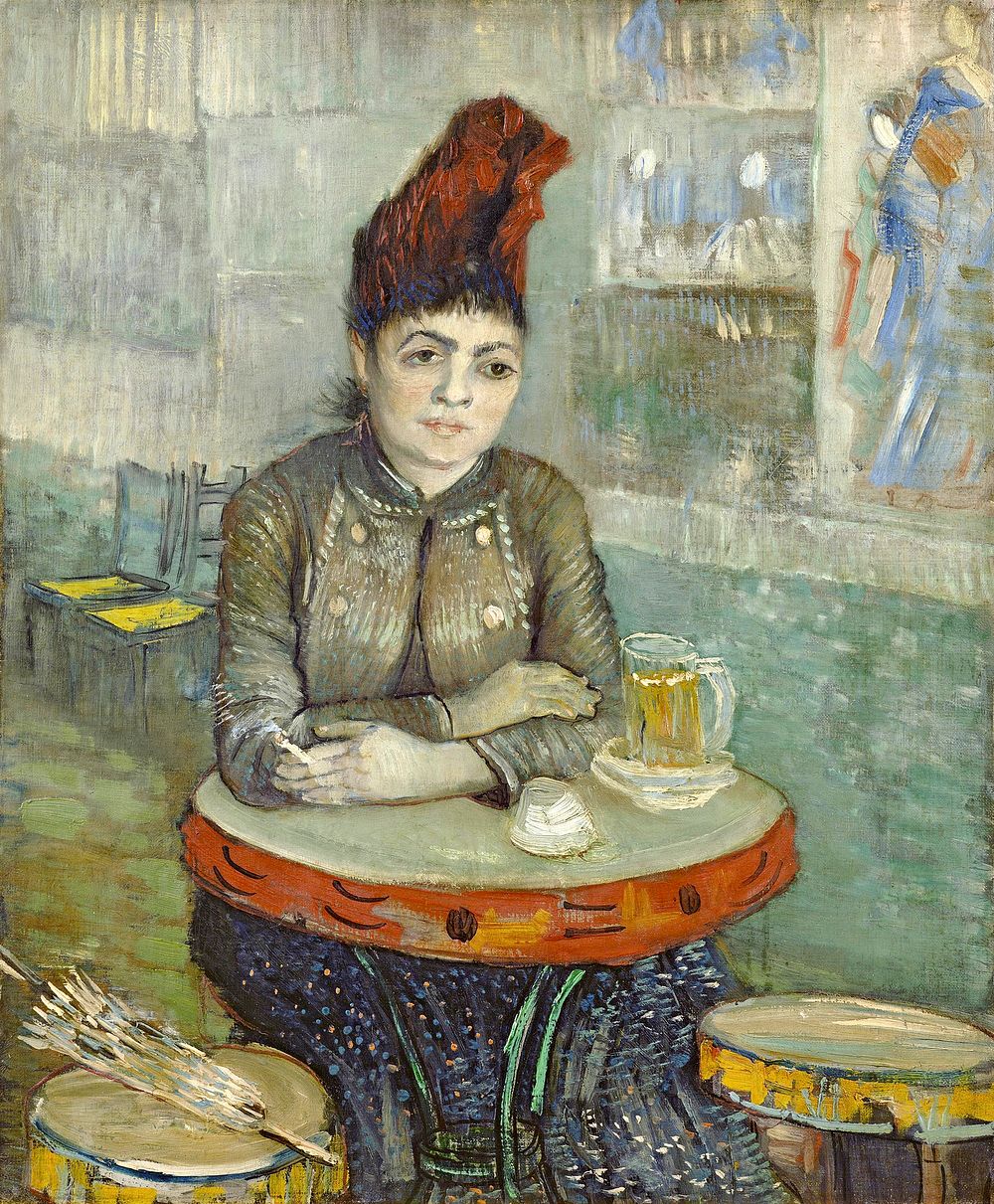 Vincent van Gogh's Agostina Segatori Sitting in the Caf&eacute; du Tambourin (1887&ndash;18888) famous painting. Original…