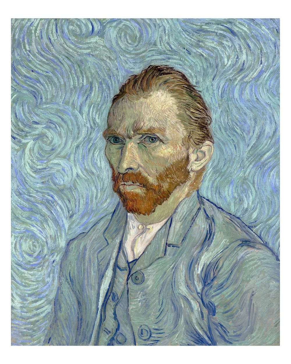 Van Gogh Self-Portrait art print, famous painting wall decor.
