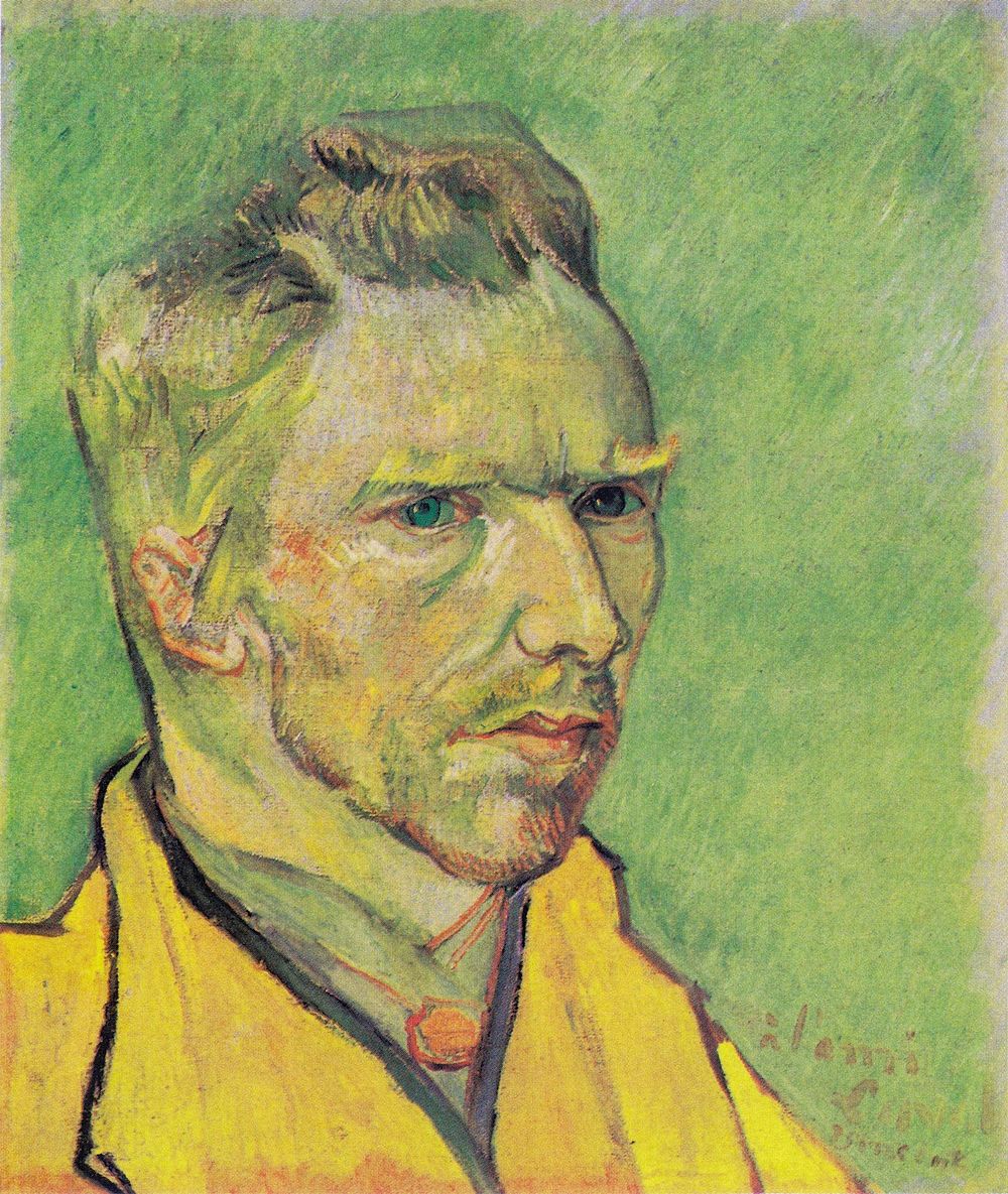 Vincent van Gogh's Self-Portrait (1888) famous painting. Original from Wikimedia Commons. Digitally enhanced by rawpixel.